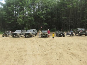 W A line up of the vehicles that went on the trail ride