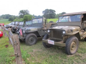 W Jeeps lined up for ice cream